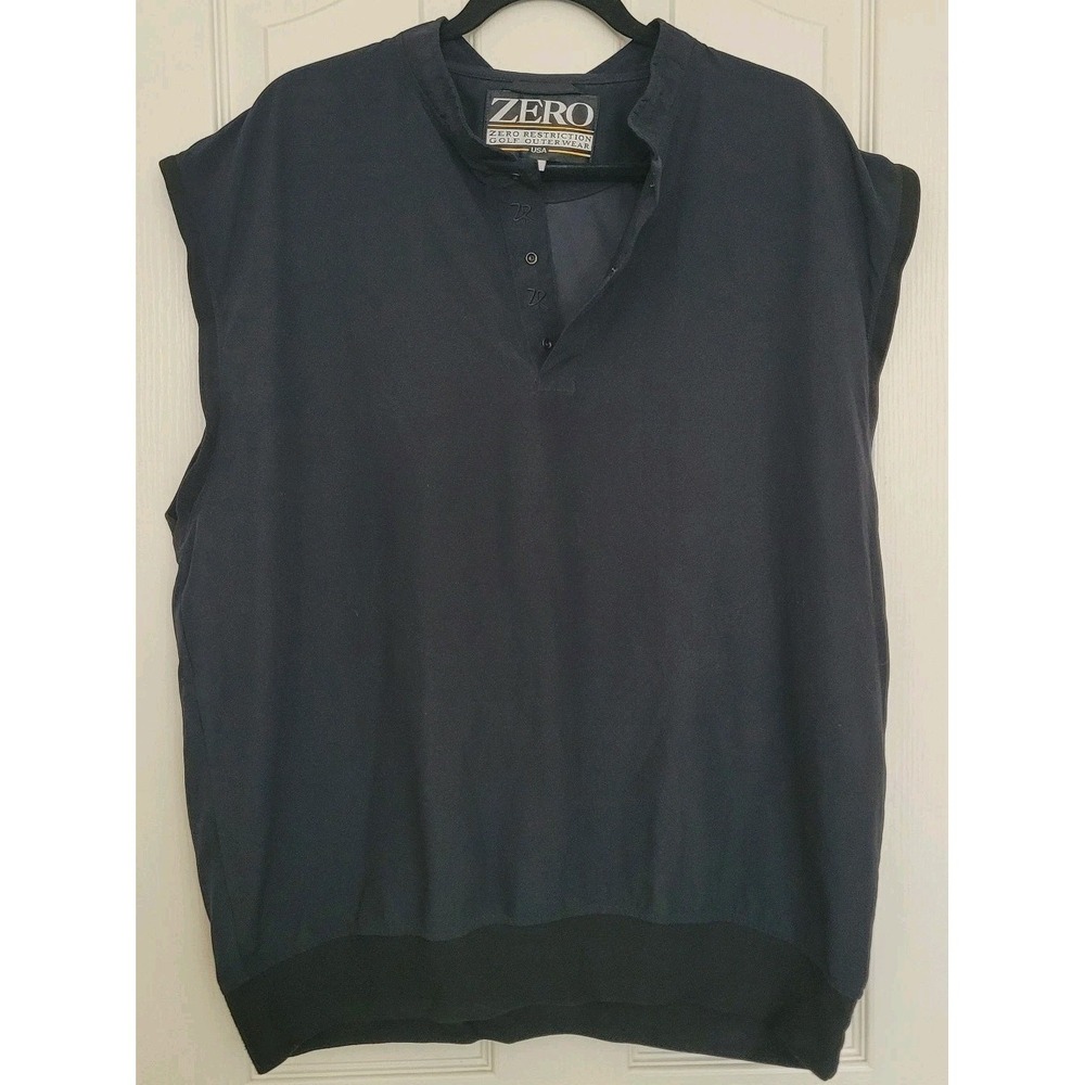 Zero Restriction Golf Vest Men's L Navy Windshirt Microfiber Polyester